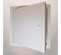 Access Panel 400mm x 400mm Metal Inspection Hatch Picture Frame with Lock and Key White
