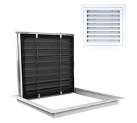 Access Panel ， Aluminum Alloy Louvered Access Panel with Mesh Filter White Multiple Sizes(19.7x19.7in(50x50) cm)