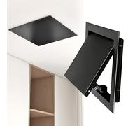 Access Panel for Drywall, Push Button Opening Plumbing Access Door with Aluminum Alloy Frame, Flush Mount Wall Ceiling Inspection Hatch for HVAC Water Valves(Black,12x24in(30x61cm))