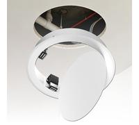 Access Panel for Drywall Round Magnetic Inspection Hatch White, Push to Open Galvanized Wall Hole Cover with Aluminum Frame, Paintable Metal Embedded Inspection Hatch(350mm(13.77in))