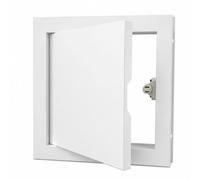 Access Panel for Plasterboard, Magnetic Push-to-Open Metal Inspection Hatch with Aluminium Frame, Wall & Ceiling Access Door for Plumbing Pipes Valves Wiring and Meters(White,350x350mm)