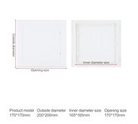 Access Panel for Wall Inspection Hatch ABS Plumbing Access Door Repair Cover for Pipe and Electrical Systems 100x100mm to 200x200mm Sizes Compatible with(170 * 170mm)