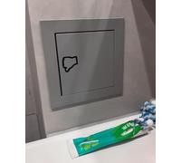 Access Panel Grey Tiled Spring Loaded Access Panel Push to Open, Metal Magnetic Service Point Control Hatch, Outside Cabinet Office Valves Loft Attic Wall Hole Cover(16x28in (40x70cm))