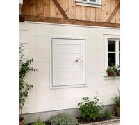 Access Panel Lockable Access Panel with Key Lock, Textured Aluminum Hinged Inspection Hatch Door, Silent Sealing Strip for Windproof & Sound Insulation(White,750x750mm/30x30in)