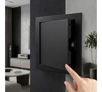 Access Panel, Paintable Aluminum Inspection Hatch for Wall & Ceiling, Push-to-Open Access Panel with Concealed Hinge, Flush Fit Service Door for Drywall Plumbing(Black,30x45cm)