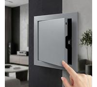 Access Panel, Paintable Aluminum Inspection Hatch for Wall & Ceiling, Push-to-Open Access Panel with Concealed Hinge, Flush Fit Service Door for Drywall Plumbing(Gray,70x85cm)