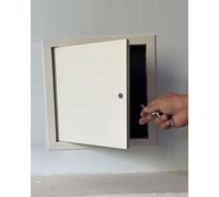Access Panel White Metal Access Panel with Lock, Hotel Kitchen Basement Electrical Flush Mount Ceilings Wall Hatch, Conduit Wiring Inspection Hole Cover(150mmx560mm/5.9inx22in)