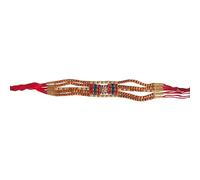 ACCESSHER Traditional Statement Meenakari Floral Beads Rakhi for Beloved Brother & Gifting with Roli Kumkum Packets & Happy Rakshabandhan Card, One Size, Metal, no gemstone
