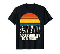 Accessibility is a Right Disability Awareness Retro Sunset T-Shirt