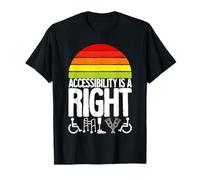 Accessibility Is a Right Disability Awareness Retro Sunset T-Shirt