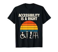 Accessibility Is a Right Disability Awareness Retro Sunset T-Shirt
