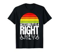 Accessibility is a Right Disability Awareness Retro Sunset T-Shirt