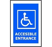 Accessible Entrance | 30cm x 20cm | Blue - Dibond Aluminium Sign for ADA Compliance, Public Buildings, Offices, Stores, and Facilities