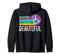 Accessible Is Beautiful Support Disability Awareness Month Zip Hoodie