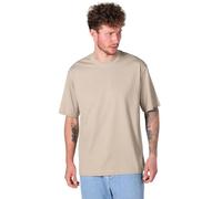 Accessible Luxury Men’s Tall Tee, 8.5oz/yd² Heavy Ounce 100% Cotton, Slight Drop-Shoulders Crew Neck Short Sleeve T-Shirt(Sandy Beige,L)