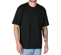 Accessible Luxury Men’s Tall Tee, 8.5oz/yd² Heavy ounce 100% Cotton, Slight Drop-Shoulders Crew Neck Short Sleeve T-shirt(Rock-Black,XXL)