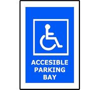 Accessible Parking Bay | 20cm x 15cm | Blue - Dibond Aluminium Sign for Reserved Handicap Spaces, ADA Compliance, Public and Private Parking Lots