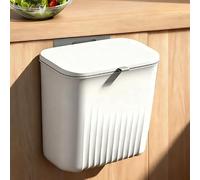 Accessonico 8L Kitchen Bin Hanging Compost Bin Dustbin Wall Mounted Compost Under Kitchen Counter Bins with Lid for Under Sink Cupboard Door Cabinet Camping Bathroom Bedroom (White)