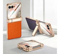Accessonico Flip Phone Case Compatible with Motorola Razr 2026 2025 2024 Built in Kickstand Comfortable Grip Texture Feel (Orange)
