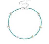 Accessorie Colorful Beaded Necklace For Women, DIY Beaded Choker Necklace Vintage Boho Daisy Bead Strand Colorful Short Necklace, Rainbow Beads Necklace Colorful Jewelry For Women