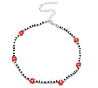 Accessorie Daisy Necklace For Women And Girls, Summer Boho Korea Lovely Daisy Flowers Colorful Beaded Charm Statement Short Collar Choker Necklace Vacation, Daisy Necklace For
