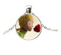 Accessorie Fox Necklace For Women And Men, Fox Under The Moon Little Prince Necklace Glass Dome Necklace, Fox Girl Initial Necklace, Fox Jewelry For Women, Therian Jewelry