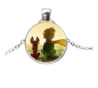 Accessorie Fox Necklace For Women And Men, Fox Under The Moon Little Prince Necklace Glass Dome Necklace, Fox Girl Initial Necklace, Fox Jewelry For Women, Therian Jewelry