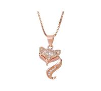Accessorie Fox Necklace For Women And Men, Zircon Fox Pendant Fox Animal Choker Pendant, Fox Girl Initial Necklace, Fox Jewelry For Women, Therian Jewelry