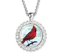 Accessorie Hummingbird Necklace For Women And Men, Hummingbird Necklace Cardinal Bird Art Picture Glass Rhinestone Pendant Chain Cute Bird Jewelry, Cute Animal Jewelry Holiday