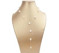 Accessorie Long Chain Necklace 8-9mm Natural Baroque Freah Water Pearl Jewelry For n Ladies 60cm