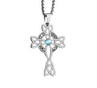 Accessorie Lucky Amulet Celtic Cross Necklace For Men, Trinity Symbol Celtic Cross Pendant - Men's Celtic Cross Necklace, Irish Cross Necklace Women Birthday
