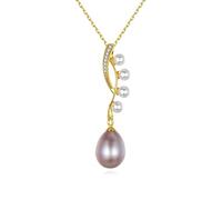 Accessorie Necklace for Women Freshwater Pearl Zircon Trendy Minimalist Women's Pendant Necklaces Unique Dainty Korean,Purple