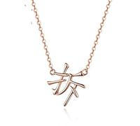 Accessorie Necklace for Women Rose Chinese Character Chai Trendy Minimalist Women's Pendant Necklaces Unique Dainty Korean