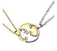 Accessorie Puzzle Matching Black Cat Necklace For Women, Hug Round Stitching Black Cat Charm - Halloween Cat Necklace, Black Cat Jewelry For Women Halloween O