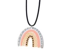 Accessorie Rainbow Necklace For Women And Men, Colorful Rainbow Necklace Leather Rope Chain Cloud Rainbow Pendant Necklace Cute, Rainbow Bridge Necklace