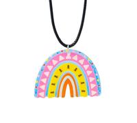 Accessorie Rainbow Necklace For Women And Men, Colorful Rainbow Necklace Leather Rope Chain Cloud Rainbow Pendant Necklace Cute, Rainbow Bridge Necklace