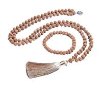 Accessorie Religious Rosary Necklace For Women And Men - Original Rudraksha Beaded Knotted Necklace Set Meditation, Rosary Bead Cross Necklace
