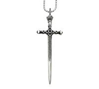 Accessorie Sterling Silver Classic Sword Necklace For Men, European Sword Pendant Katana Necklace - Exquisite Dagger Necklace For Women, Master Sword Necklace For Halloween Christmas Holiday