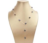 Accessorie Sterling Silver Long Chain Necklace 8-9mm Natural Baroque Freah Water Pearl Jewelry For n Ladies 60cm