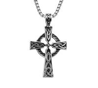 Accessorie Vintage Celtic Cross Necklace For Men, Ancient Talisman Celtic Cross Pendant - Men's Celtic Cross Necklace, Irish Cross Necklace Women Birthday Holiday