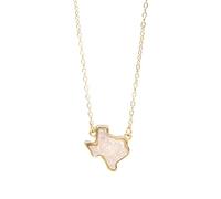 Accessorie Western Cowgirl Druzy Necklace For Women, Geometric Texas Shape Stone Necklace - Resin Druzy Jewelry Necklace, Light Blue Necklace For Valentine Birthday s Holiday