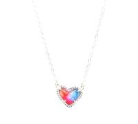 Accessorie Western Cowgirl Texas Women, Geometric Heart Shape Stone - Resin Druzy Jewelry Light Blue Necklace For Valentine Holiday