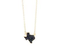 Accessorie Western Cowgirl Women, Geometric Texas Shape Stone - Resin Druzy Jewelry Light Blue Necklace For Valentine Birthday s Holiday