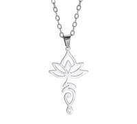 Accessorie Yoga Lotus Flower Necklace For Women Girls, Buddhism Mandala Lotus Charm Choker - Simple Vintage Lotus Necklace, Minimalist Lotus Pendant, Lotus Jewelry For Holiday