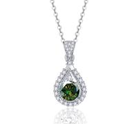 Accessories 1 D Color Moissanite Pendant Necklaces for Women Pink/Blue/Green Drop Shaped Necklace for Women - Valentine's Day Birthday