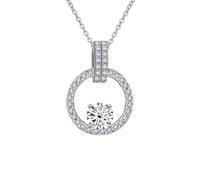 Accessories 1 D Color Moissanite Pendant Necklaces for Women Pink/Blue/Green Round Necklace for Women - Valentine's Day Birthday