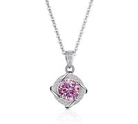 Accessories 1CT Blue/Pink/Green Moissanite Pendant Necklaces for Women, D Color Diamond Necklace for Mom
