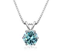 Accessories 1ct Green/Yellow/Blue Moissanite Diamond Necklaces for Women, D Color Round Cut Necklaces, Pendant Jewelry s