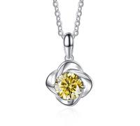 Accessories 1CT Moissanite Diamond Necklaces for Women Necklace with D Color Yellow/Blue/Pink Diamond Pendant Jewelry for Mom Girls