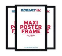 Accessories 3 Pack Satin Black Wooden Maxi Poster Frame 61x91.5cm